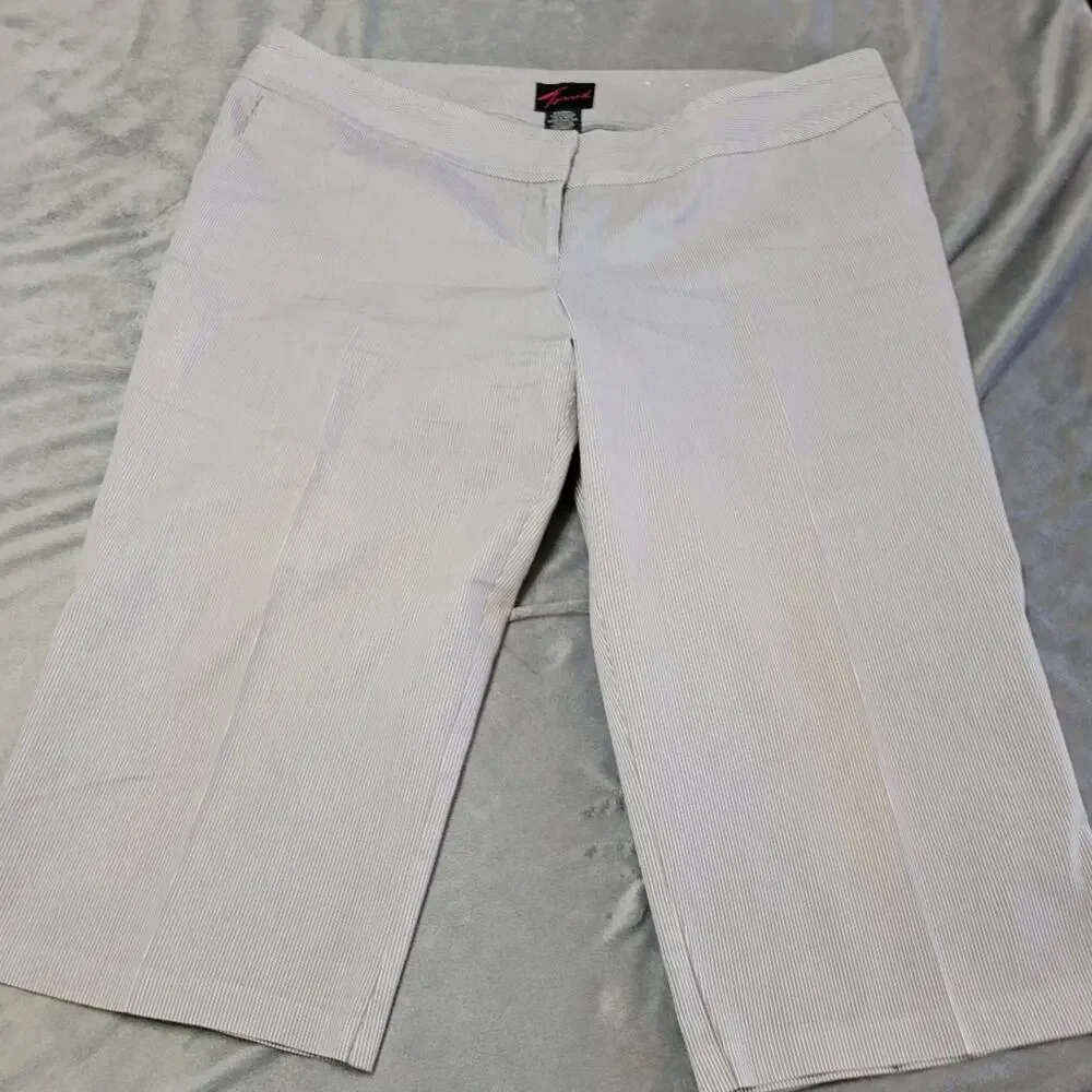 Torrid Dress Slacks Womens‎ 22 Blue White Ponte Pants Crop Wide Leg Comfort Pant